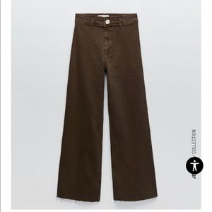 NWT Zara Hazel Brown The Marine Straight Jeans size 6